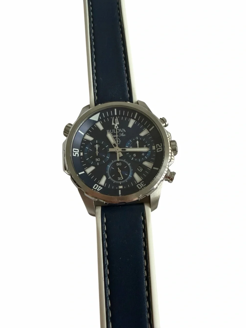 Bulova Navy and white  Chronograph Wristwatch